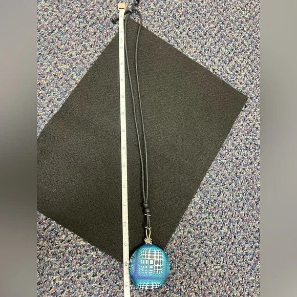 Nason Moretti Murano Mid Century Modern Satinato Satin Pendant Necklace-GORGEOUS - Picture 5 of 6